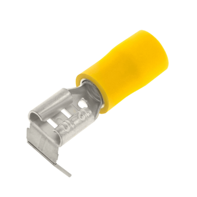 Unicrimp 100 YLLW MLE/FEMLE PUSHON ADAPTOR 6.3MM