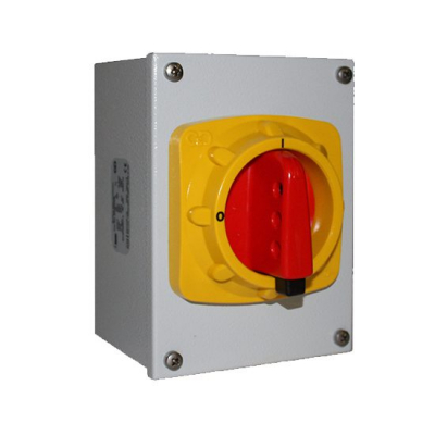 C&D Rotary Isolator 25a 2P Sheet Steel Grey IP65
