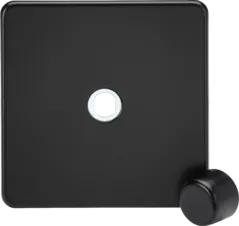 K/Bridge 1G Dimmer Plate with Matching Metal Dimmer Cap - Matt Black