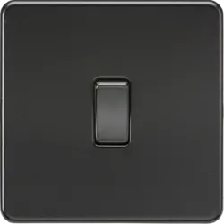 K/Bridge 10AX 1G 2-way Switch - Matt Black with black rocker