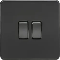 K/Bridge 10AX 2G 2-way Switch - Matt Black with black rockers