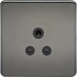 K/Bridge 5A Unswitched Socket - Black Nickel with Black Insert
