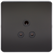 K/Bridge 5A Unswitched Socket - Matt Black with Black Insert