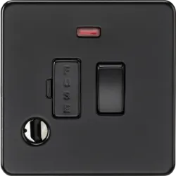 K/Bridge 13A Switched Fused Spur with Neon and Flex Outlet - Matt Black