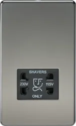 K/Bridge 115V/230V Dual Voltage Shaver Socket - Black Nickel with Black Insert