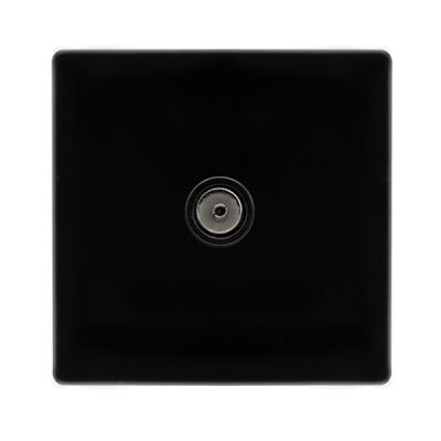 Click Definity Single Non-Isolated Coaxial Outlet | Metal | Matt Black plate | Black insert