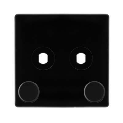 Click Definity 2 Gang Unfurnished Dimmer Plate- 2 Apertures | Metal | Matt Black plate