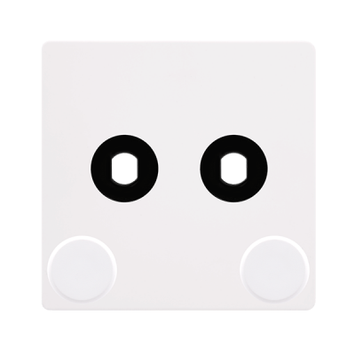 Click Definity 2 Gang Unfurnished Dimmer Plate- 2 Apertures | Metal | White plate
