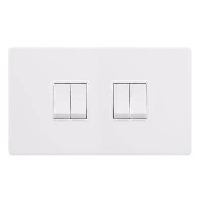 Click Definity 10AX 4 Gang 2 Way Plate Switch  Polar White