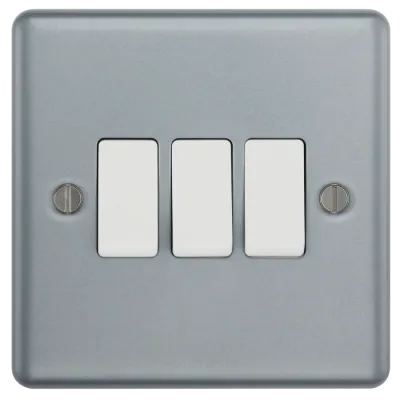 SPECIFIED METAL CLAD 3 GANG 2 WAY SWITCH PLATE