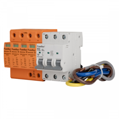Fusebox T2 TPN SPD 3P+NPE (INC CABLES+3P B32 MCB) TPN KIT