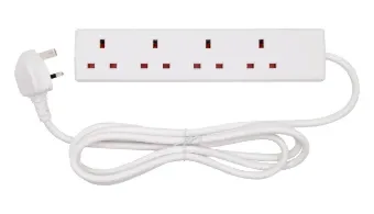 Tower 4 Socket 2 Metre 13 Amp Unswitched Extension Lead