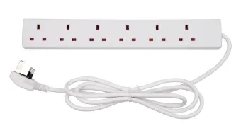 Tower 6 Socket 2 Metre 13 Amp Unswitched Extension Lead