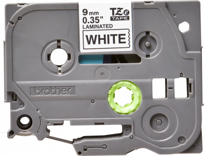 Brother Labelling Tape Cassette &ndash; Black on White, 9mm wide