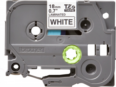 Brother Labelling Tape Cassette &ndash; Black on White, 18mm wide
