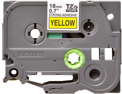 Brother Labelling Tape Cassette &ndash; Black on Yellow, 18mm wide