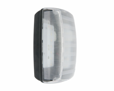 KSR Monda 7w 4000K 517lm LED Bulkhead Black with Clear Diffuser