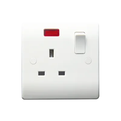 Thrion Socket 1G DP Switched 13A c/w Neon White