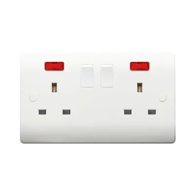 Thrion Socket 2G DP Switched 13A c/w Neons White
