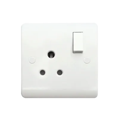 Thrion Socket 1G Switched Round Pin 5A White