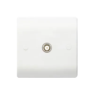 Thrion Socket 1 Gang Coaxial White