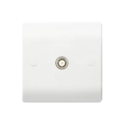Thrion Socket 1 Gang Coaxial White