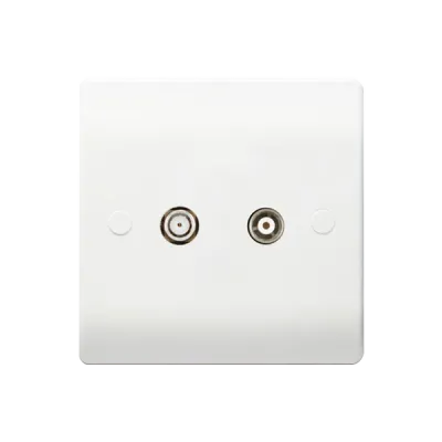 Thrion Socket 1 Gang Satellite/Coax White
