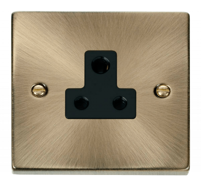 Click Deco 5A Round Pin Socket Outlet Antique Brass