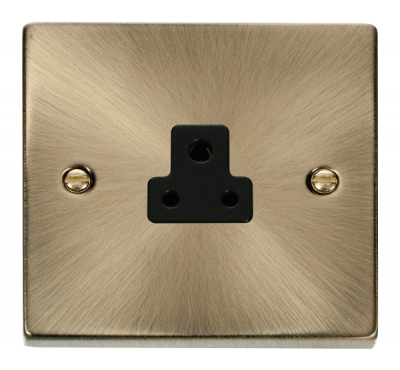 Click Deco 2A Round Pin Socket Outlet Antique Brass