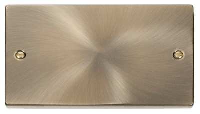 Click Deco 2 Gang Blank Plate Antique Brass