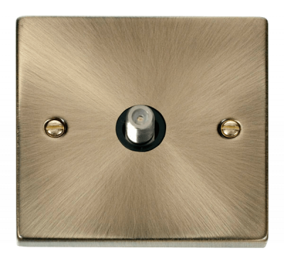 Click Deco Non-Isolated Single Satellite Outlet Antique Brass