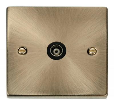 Click Deco Single Isolated Coaxial Outlet  Antique Brass