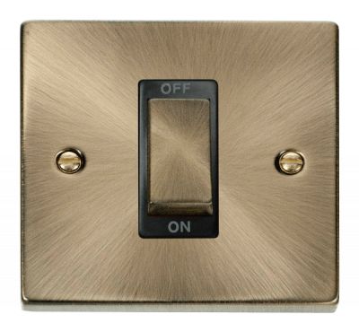 Click Deco 45A 1 Gang DP Plate Switch Antique Brass