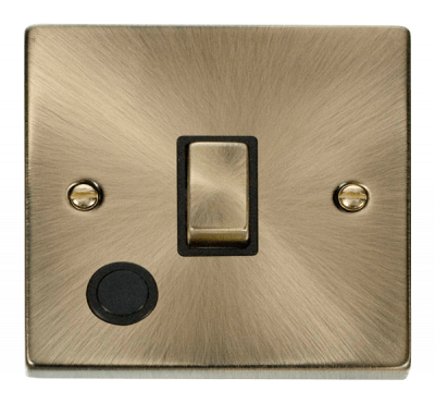 Click Deco 20A DP Plate Switch With Optional Flex Outlet Antique Brass