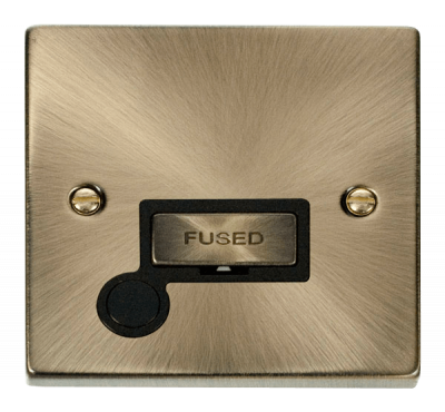 Click Deco 13A Unswitched FCU With Optional Flex Outlet Antique Brass