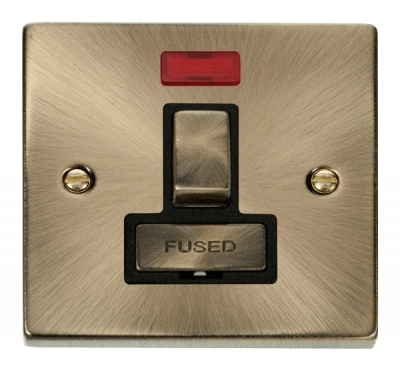 Click Deco 13A DP Switched FCU With Neon Antique Brass
