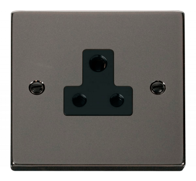 Click Deco 5A Round Pin Socket Outlet Black Nickel