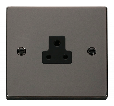 Click Deco 2A Round Pin Socket Outlet Black Nickel