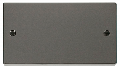 Click Deco 2 Gang Blank Plate Black Nickel