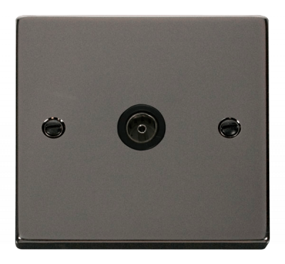 Click Deco Single Non-Isolated Coaxial Outlet  Black Nickel