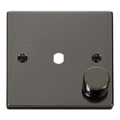 Click Deco 1 Gang Unfurnished Dimmer Plate & Knob (650W Max) - 1 Aperture Black Nickel