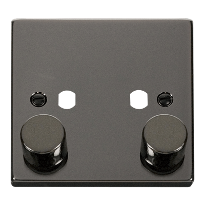 Click Deco 1 Gang Unfurnished Dimmer Plate & Knobs (800W Max) - 2 Apertures Black Nickel