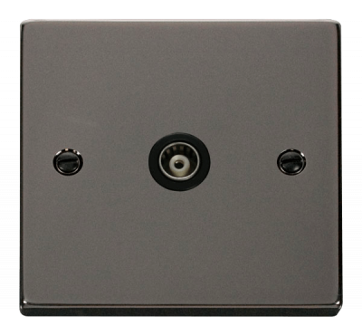 Click Deco Single Isolated Coaxial Outlet Black Nickel