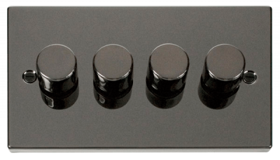 Click Deco 4 Gang 2 Way 100W Trailing Edge Dimmer Switch Black Nickel