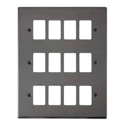 Click Deco 12 Gang GridPro Frontplate Black Nickel