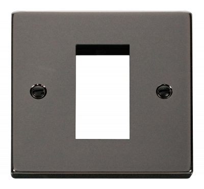 Click Deco 1 Gang New Media� Unfurnished Plate - 1 Aperture Black Nickel