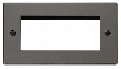 Click Deco 2 Gang New Media� Unfurnished Plate - 4 Apertures Black Nickel