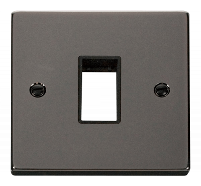 Click Deco 1 Gang MiniGrid Unfurnished Plate - 1 Aperture Black Nickel