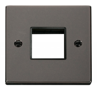 Click Deco 1 Gang MiniGrid Unfurnished Plate - 2 Aperture Black Nickel
