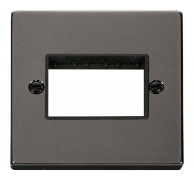 Click Deco 1 Gang MiniGrid Unfurnished Plate - 3 Aperture Black Nickel